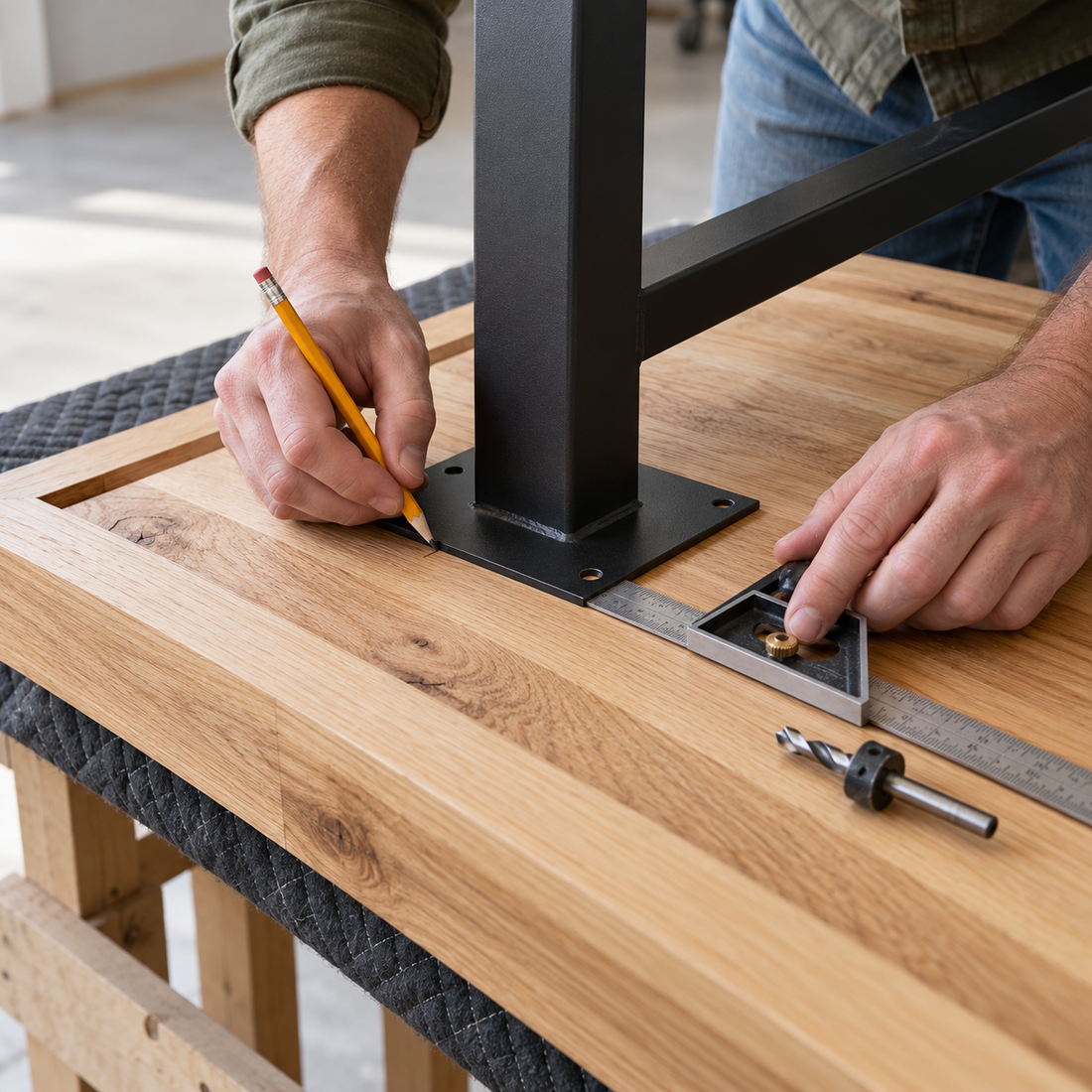 Cómo fijar patas metálicas a un tablero de madera