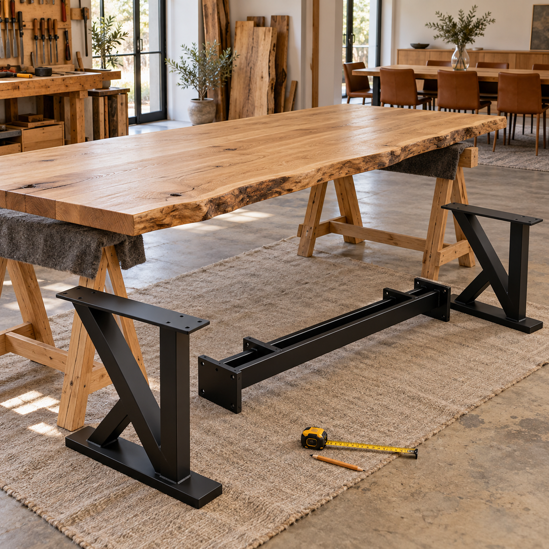 Patas metálicas para tablero de madera maciza: qué revisar antes de taladrar