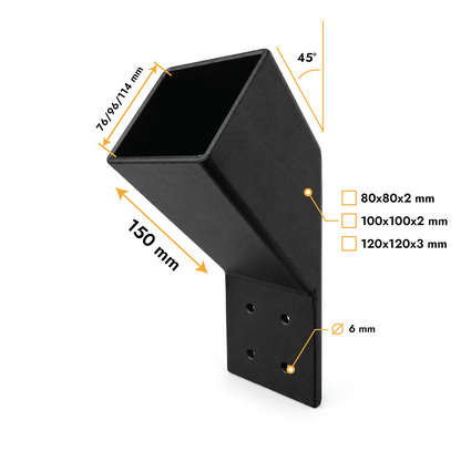 Conector de arriostramiento 45°
