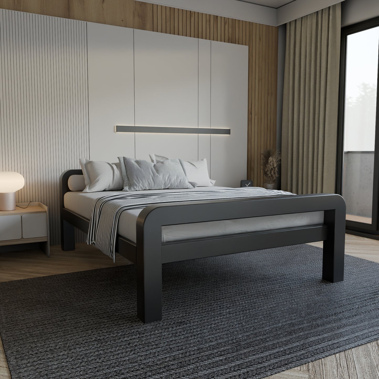 Cama metálica Ryka Round abierta (perfil 120 x 120 mm)