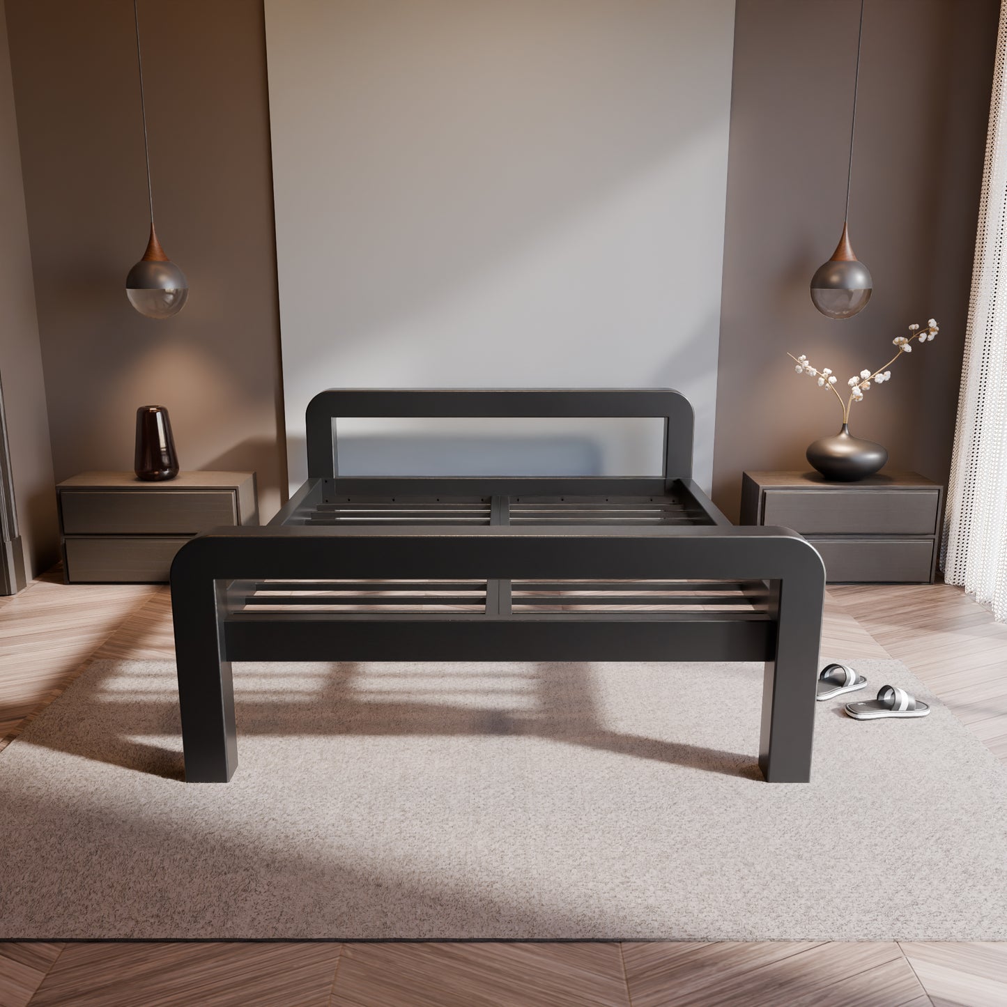 Cama metálica Ryka Round abierta (perfil 120 x 120 mm)