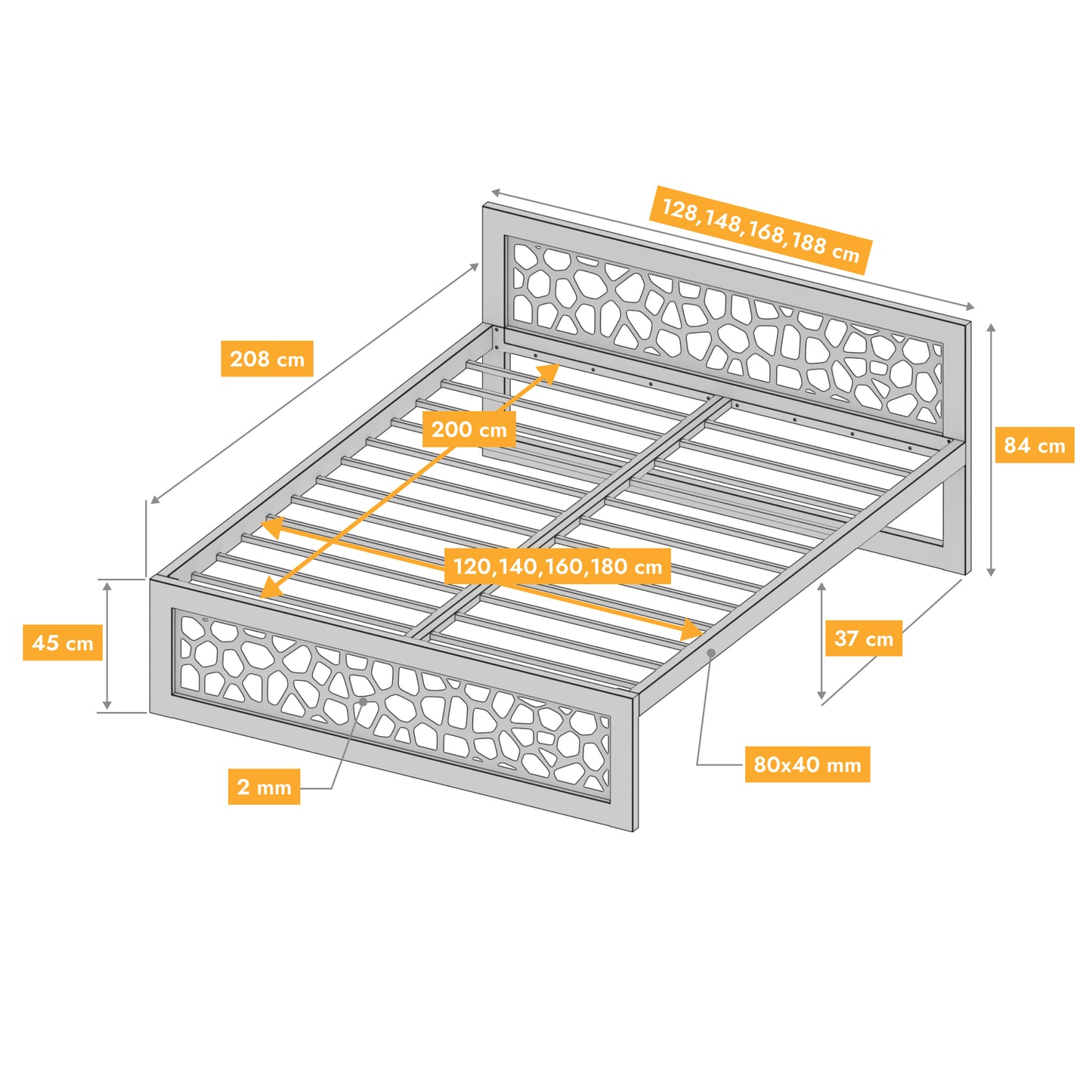 Cama metálica Ryka Perfor M19