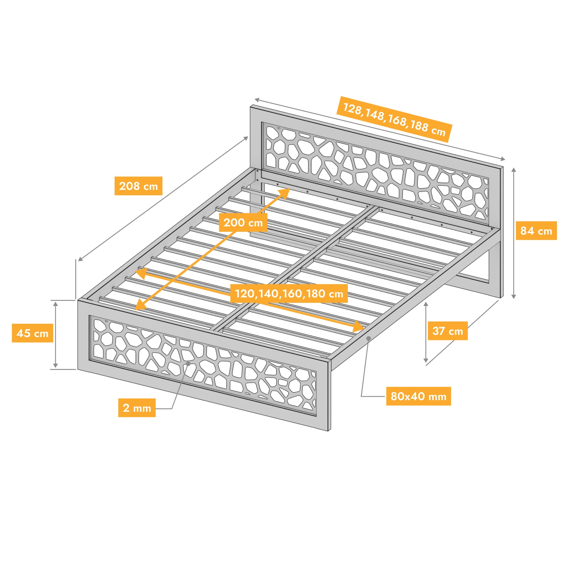 Cama metálica Ryka Perfor M19