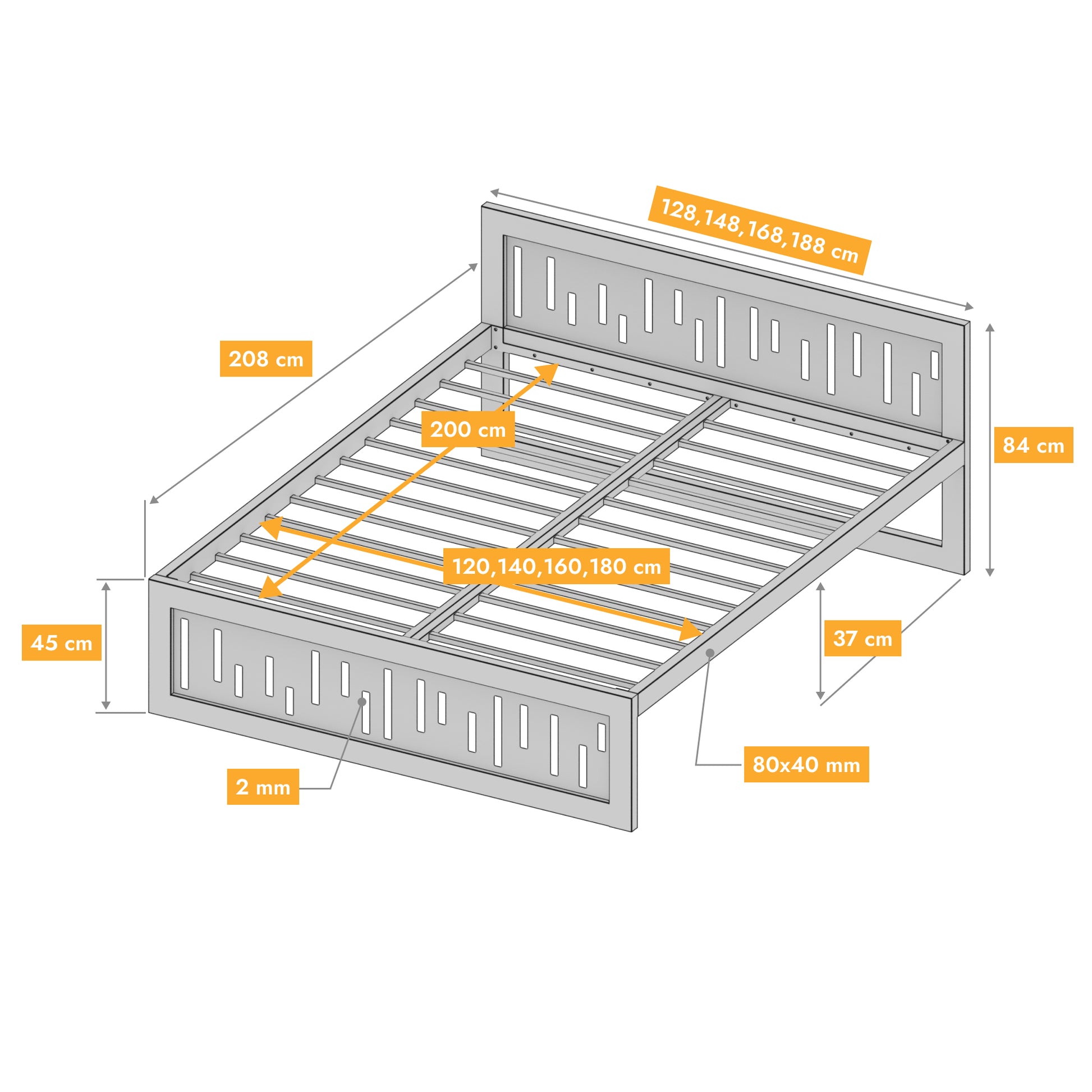 Cama metálica Ryka Perfor M23