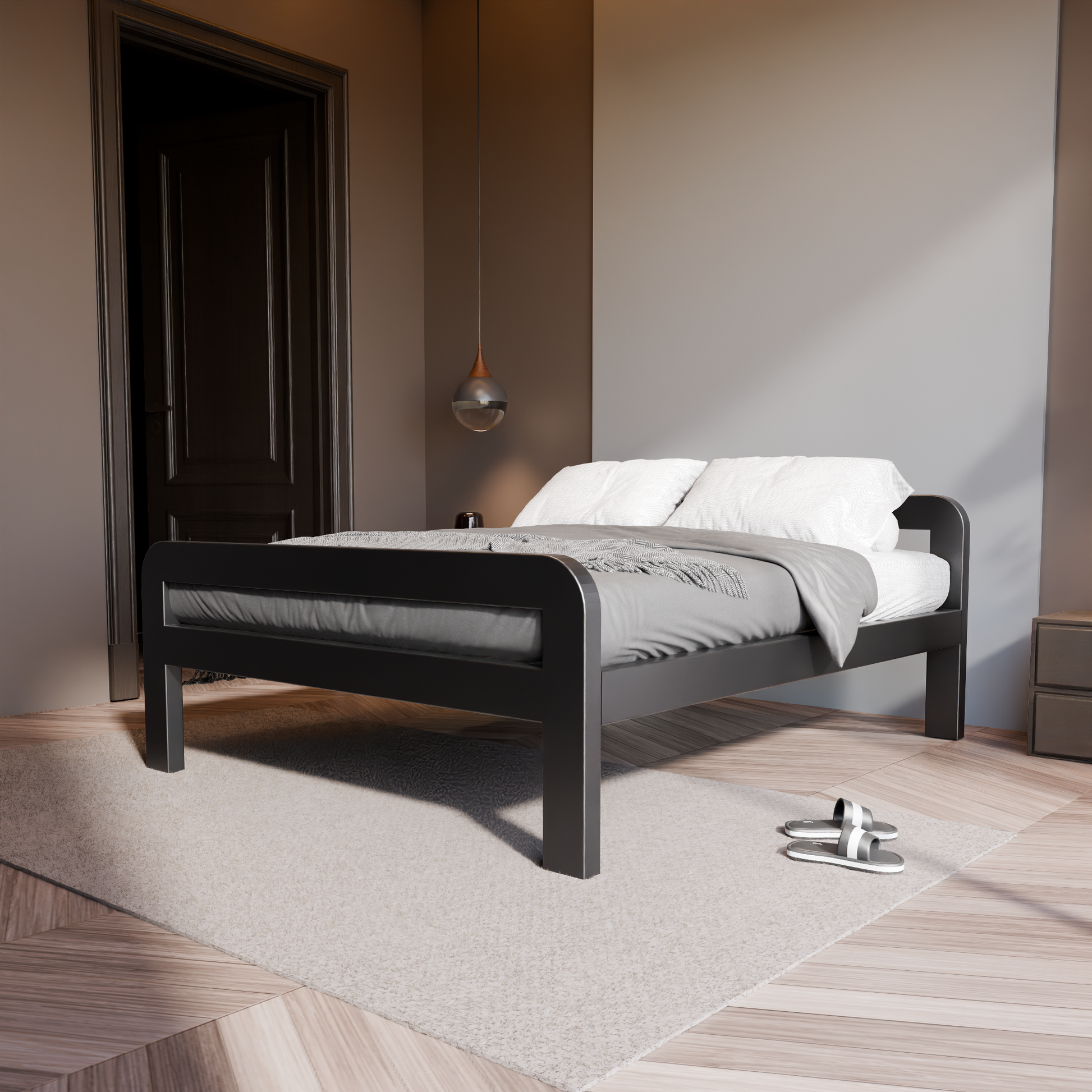 Cama metálica Ryka Round abierta (perfil 120 x 60 mm)