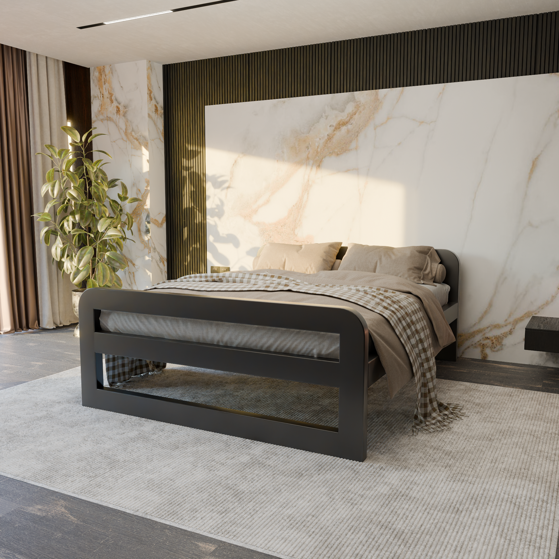 Cama metálica Ryka Round cerrada (perfil 120 x 160 mm)