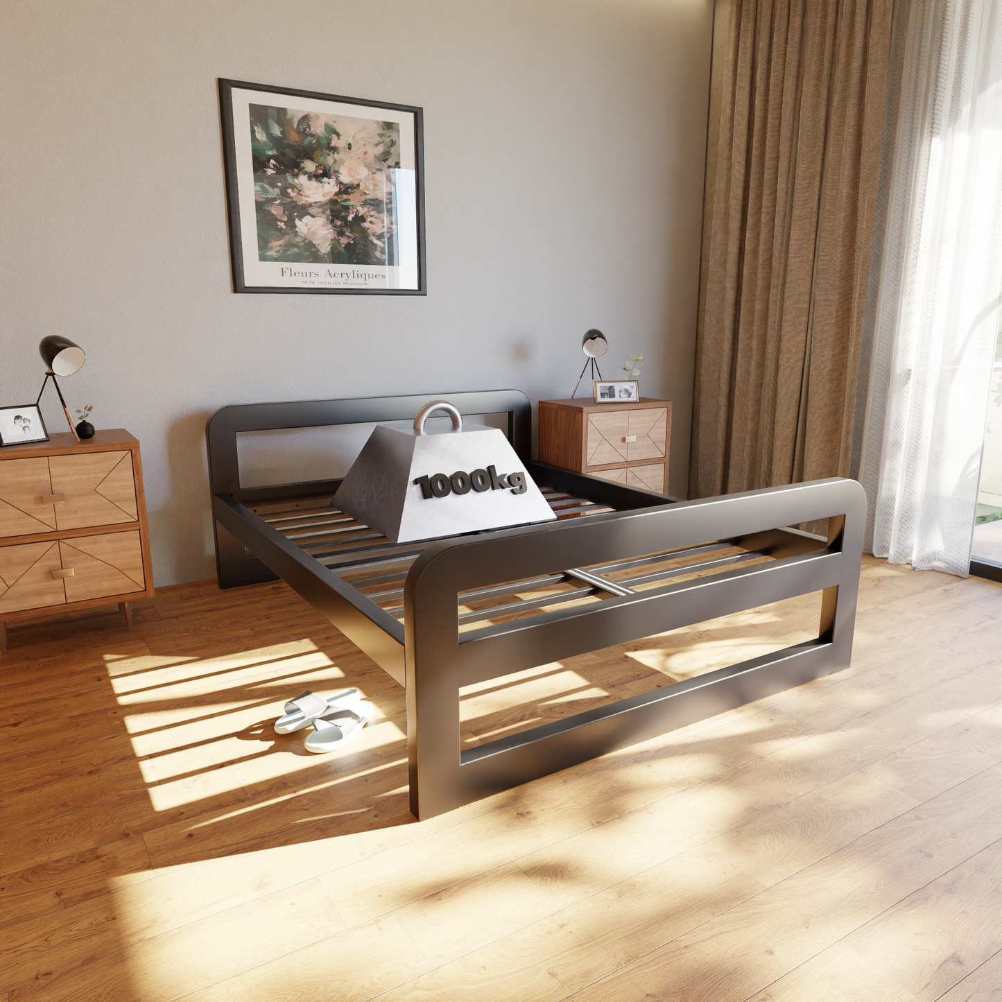 Cama metálica Ryka Round cerrada (perfil 120 x 160 mm)