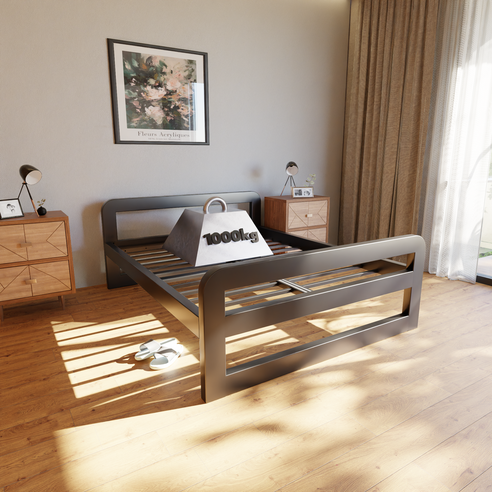 Cama metálica Ryka Round cerrada (perfil 120 x 160 mm)