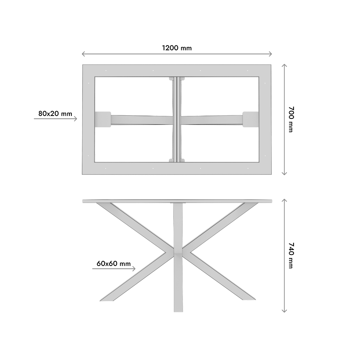 Patas para mesa Acamar Frame