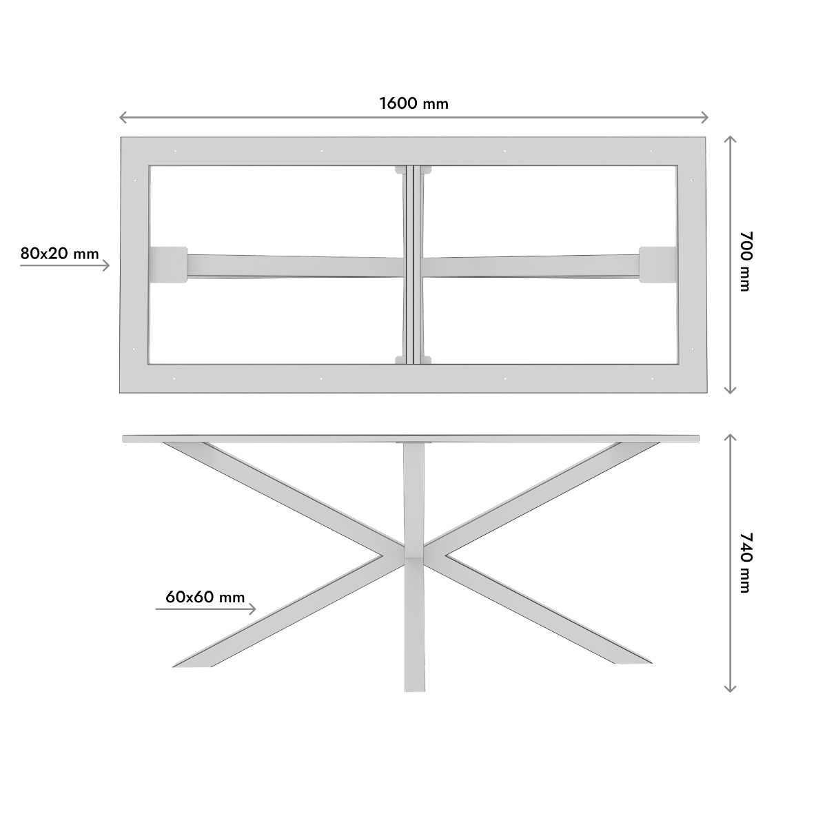 Patas para mesa Acamar Frame