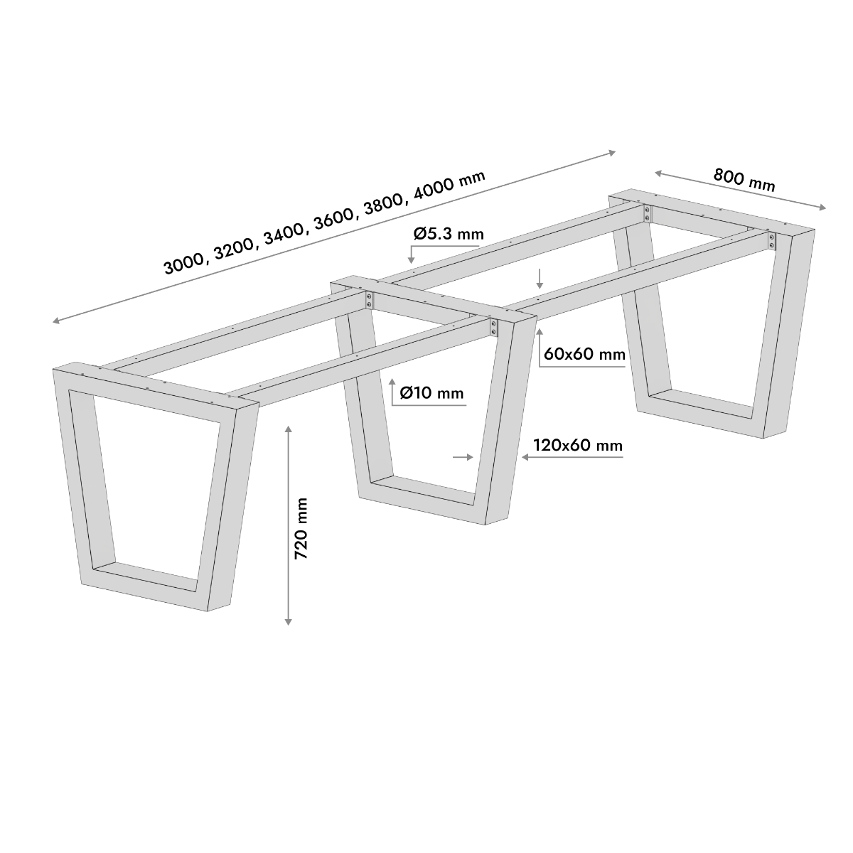Patas para mesa Atria Extreme Long
