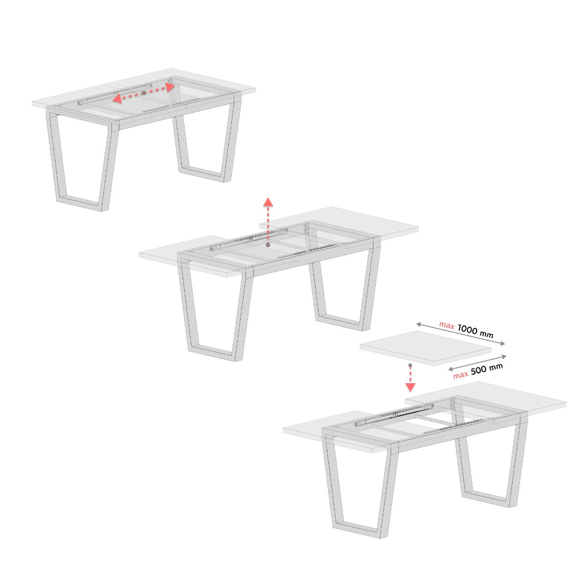 Patas para mesa extensibles Atria Split