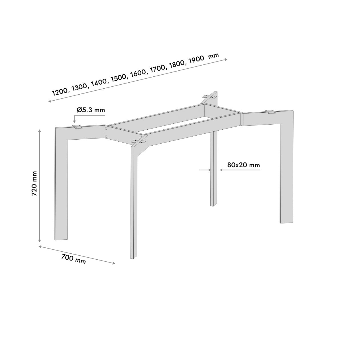 Patas para mesa Barax Double