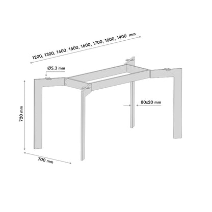 Patas para mesa Barax Double