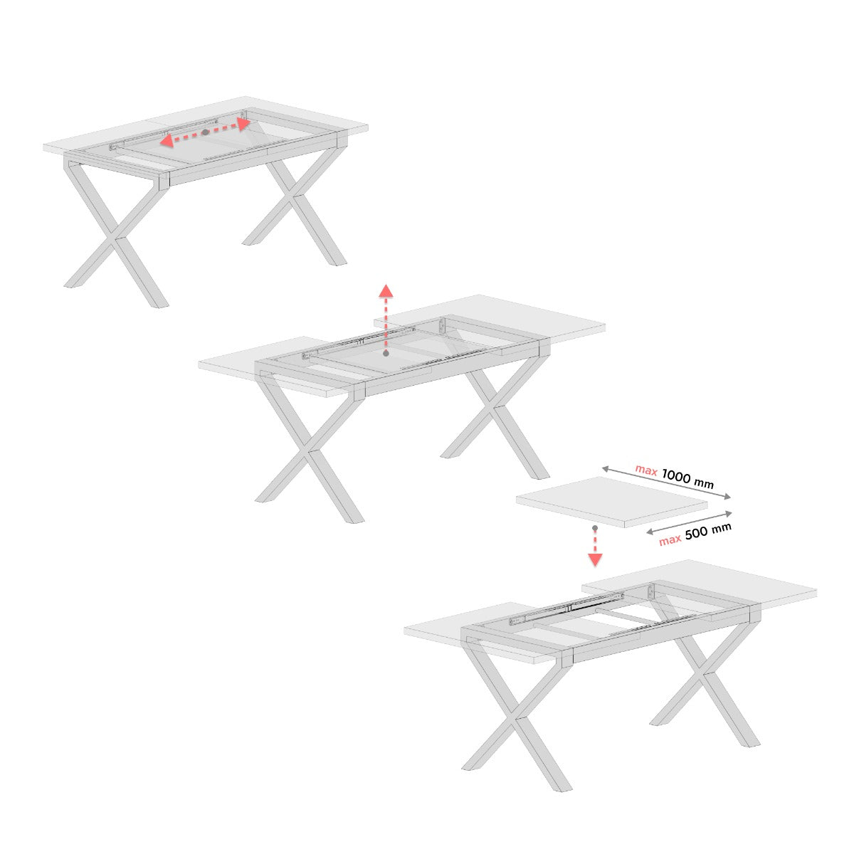 Patas para mesa extensibles Belaga Split
