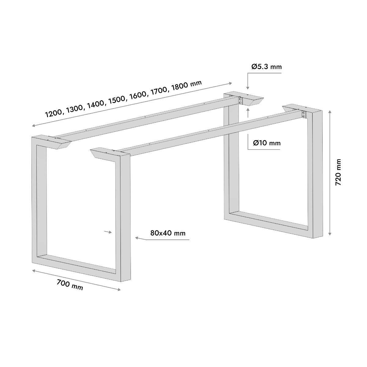 Patas para mesa Eta Epox