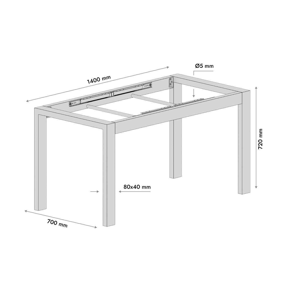 Patas para mesa extensibles Etamin Split