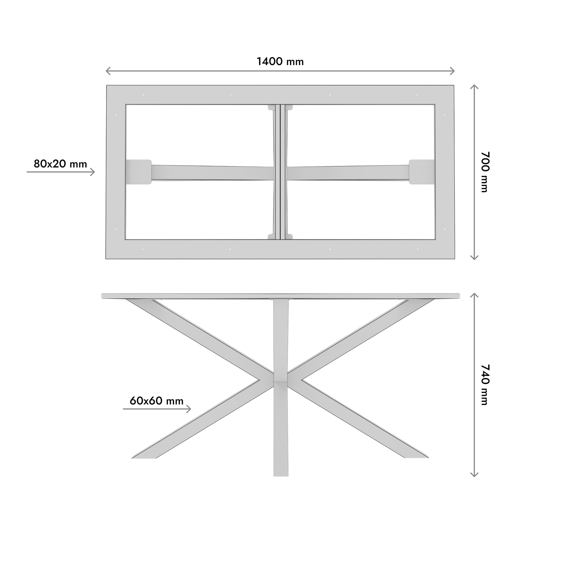 Patas para mesa Acamar Frame