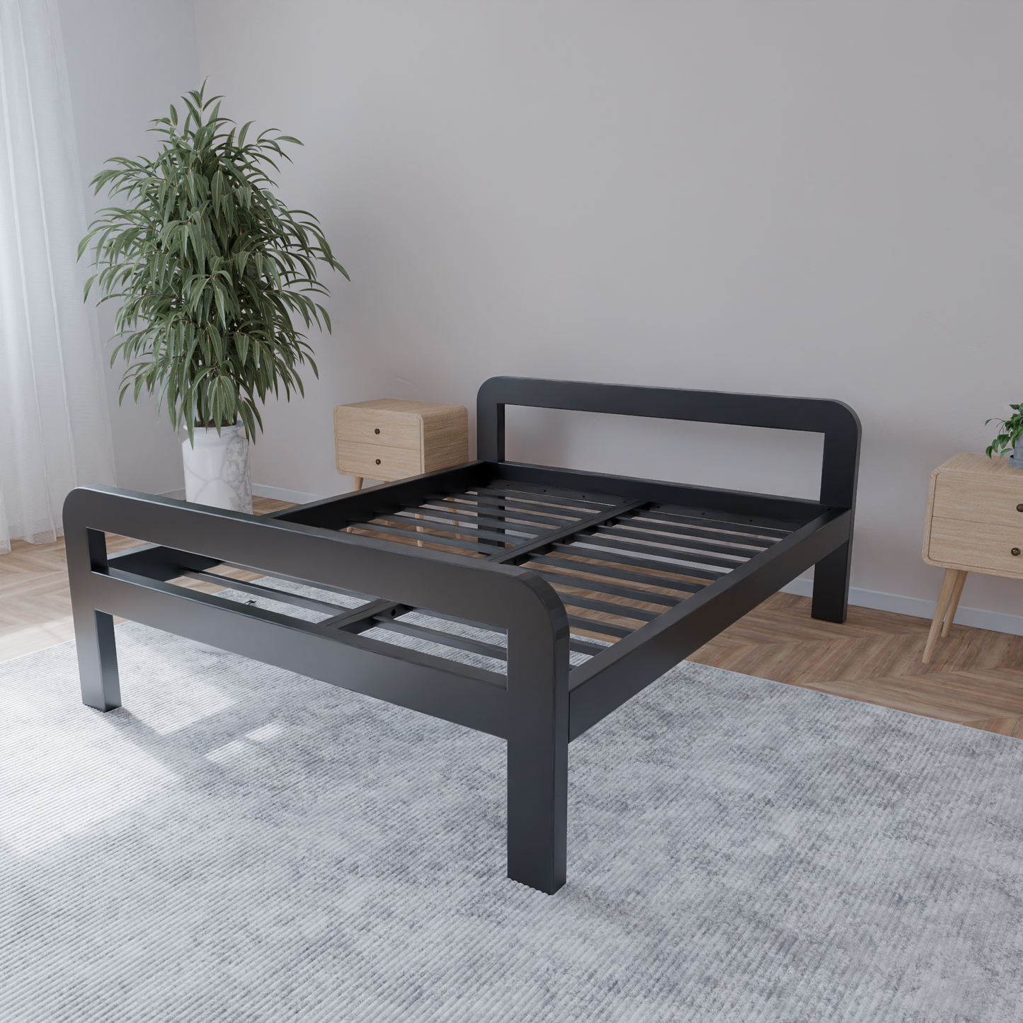 Cama metálica Ryka Round abierta (perfil 120 x 60 mm)