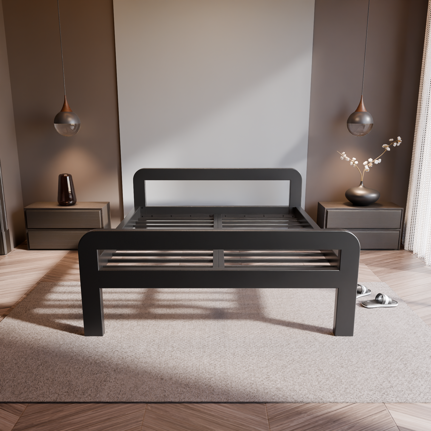Cama metálica Ryka Round abierta (perfil 120 x 60 mm)