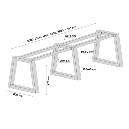 Patas para mesa Nemesis Extreme Long