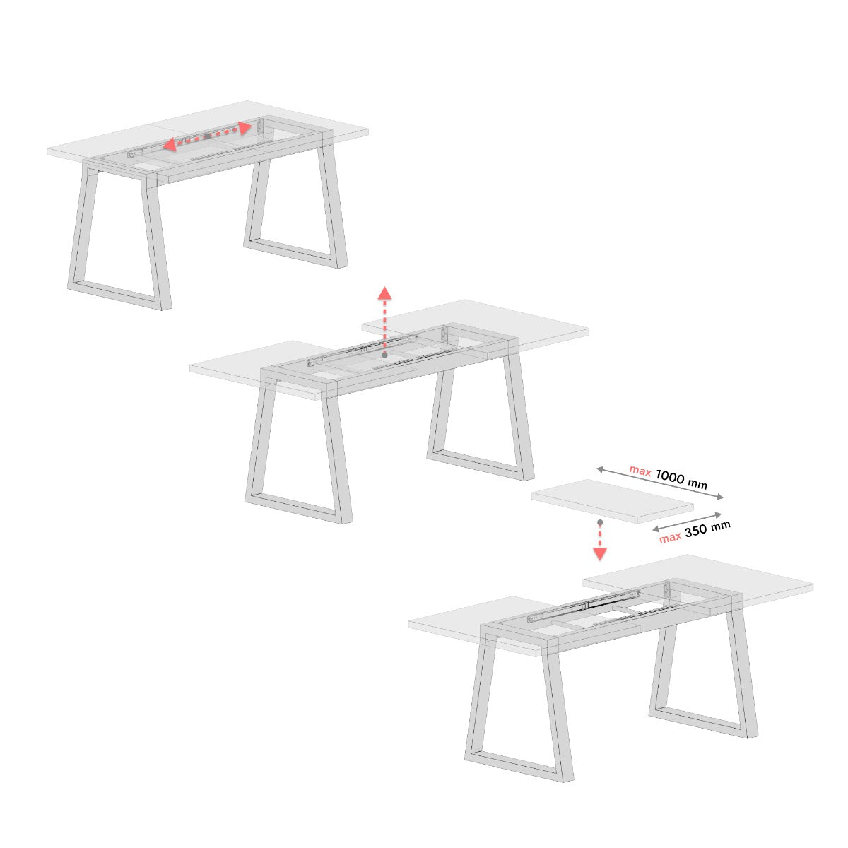 Patas para mesa extensibles Nemesis Split