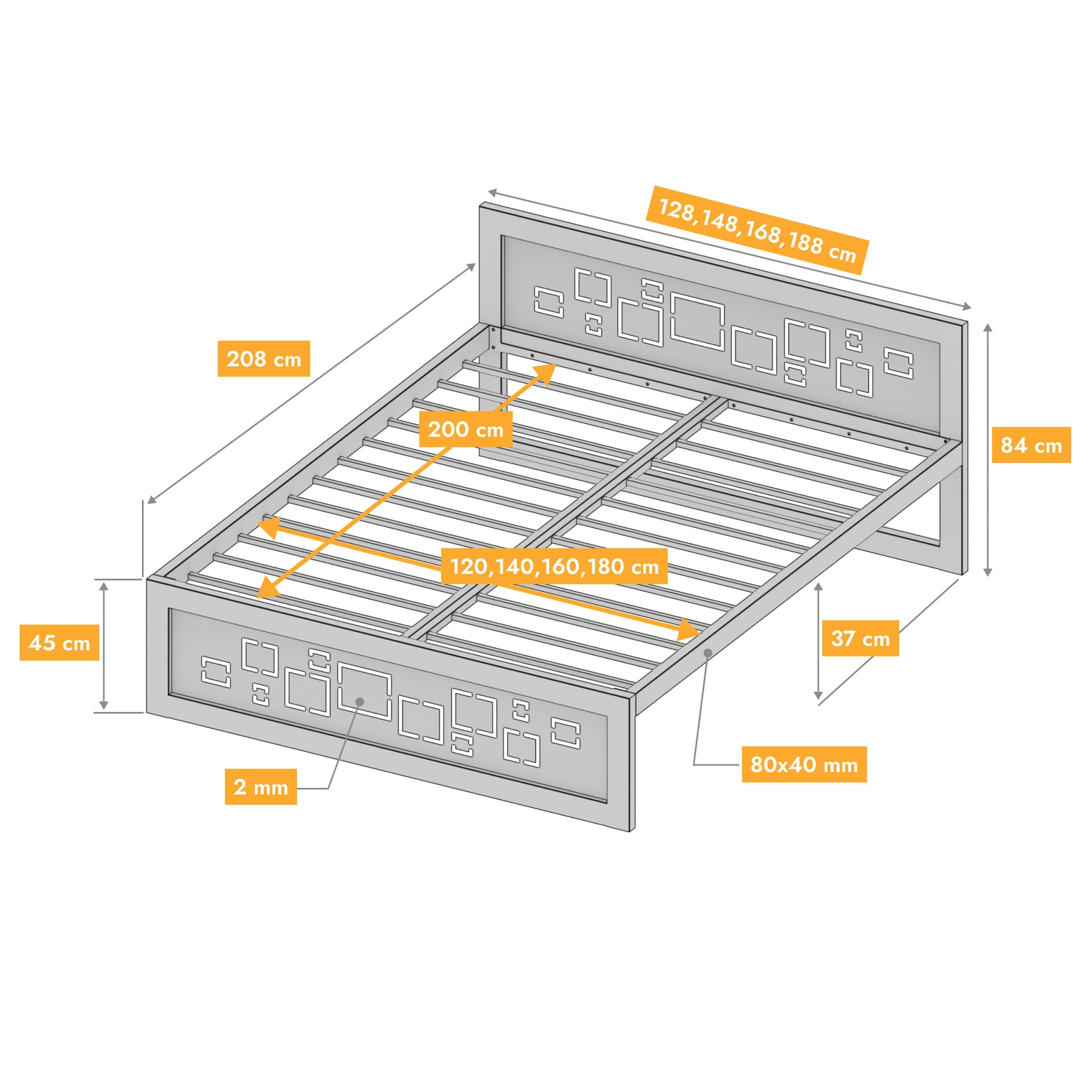 Cama metálica Ryka Perfor M12