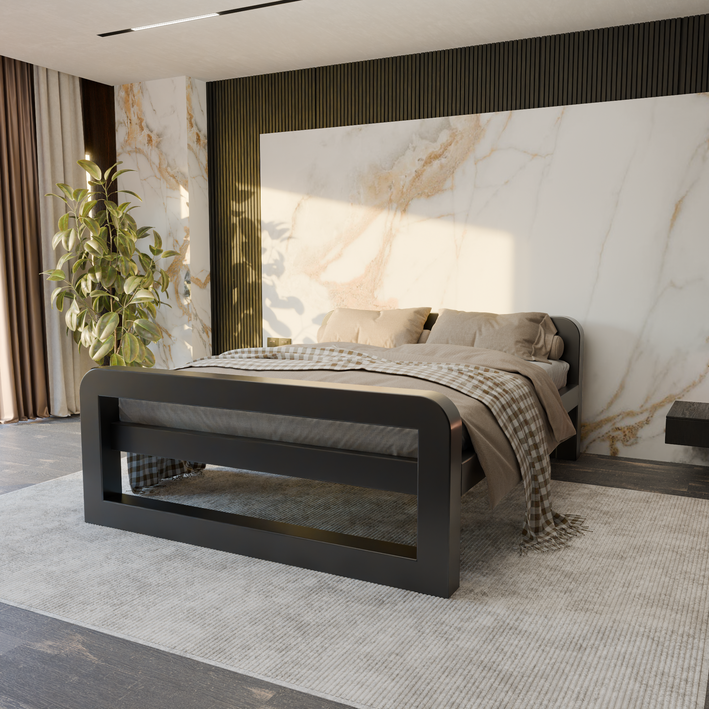 Cama metálica Ryka Round cerrada (perfil 120 x 120 mm)