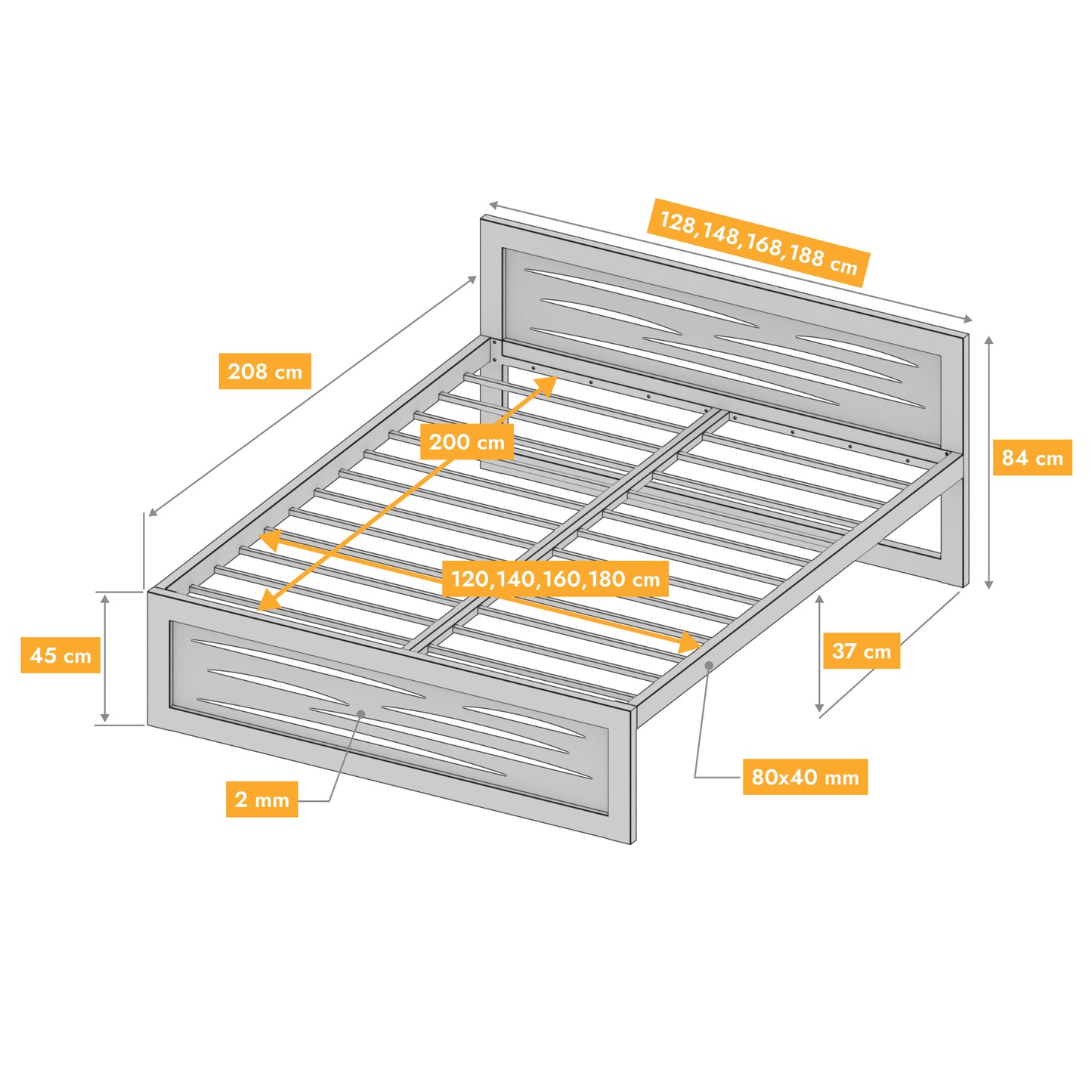 Cama metálica Ryka Perfor M14