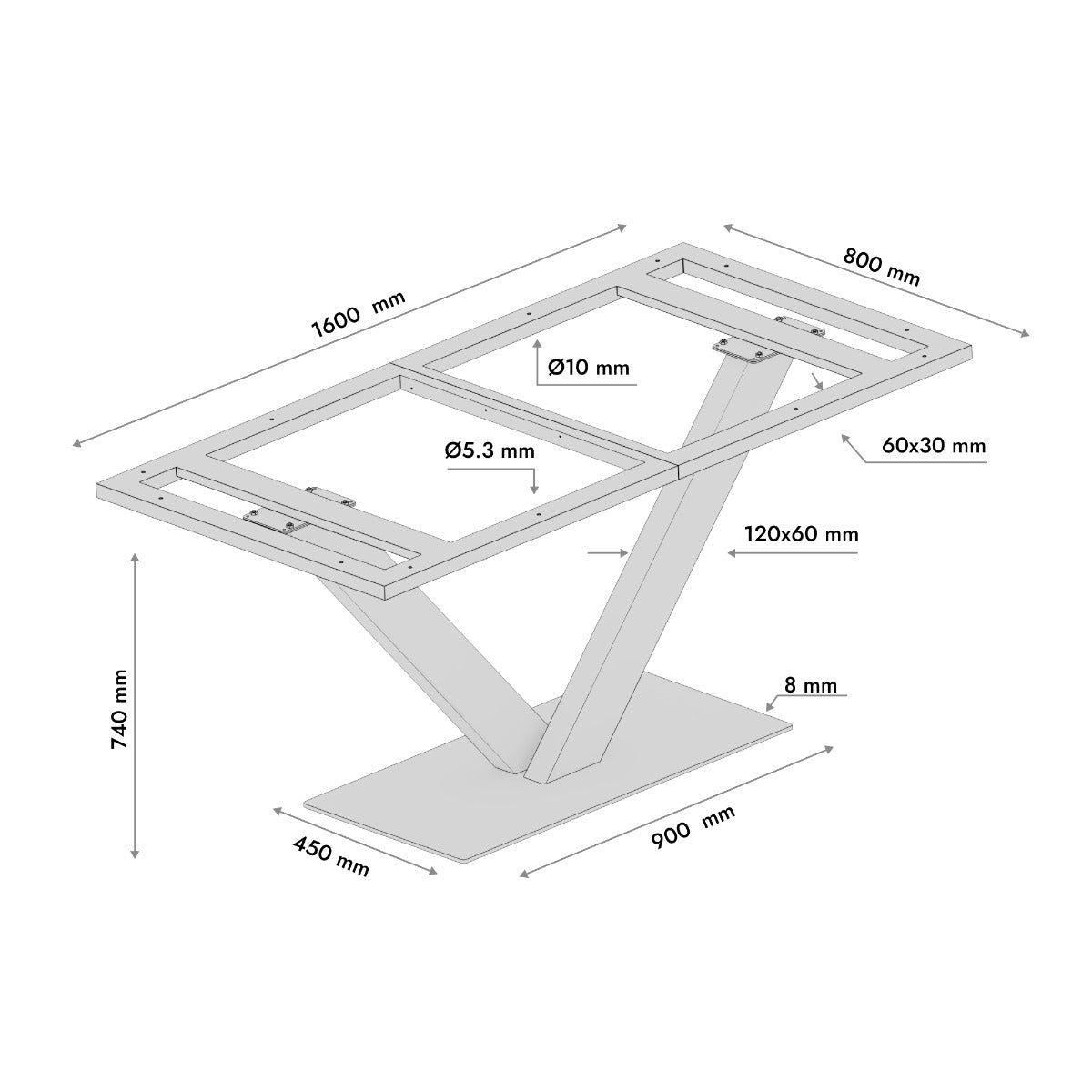 Patas para mesa Thuban Frame