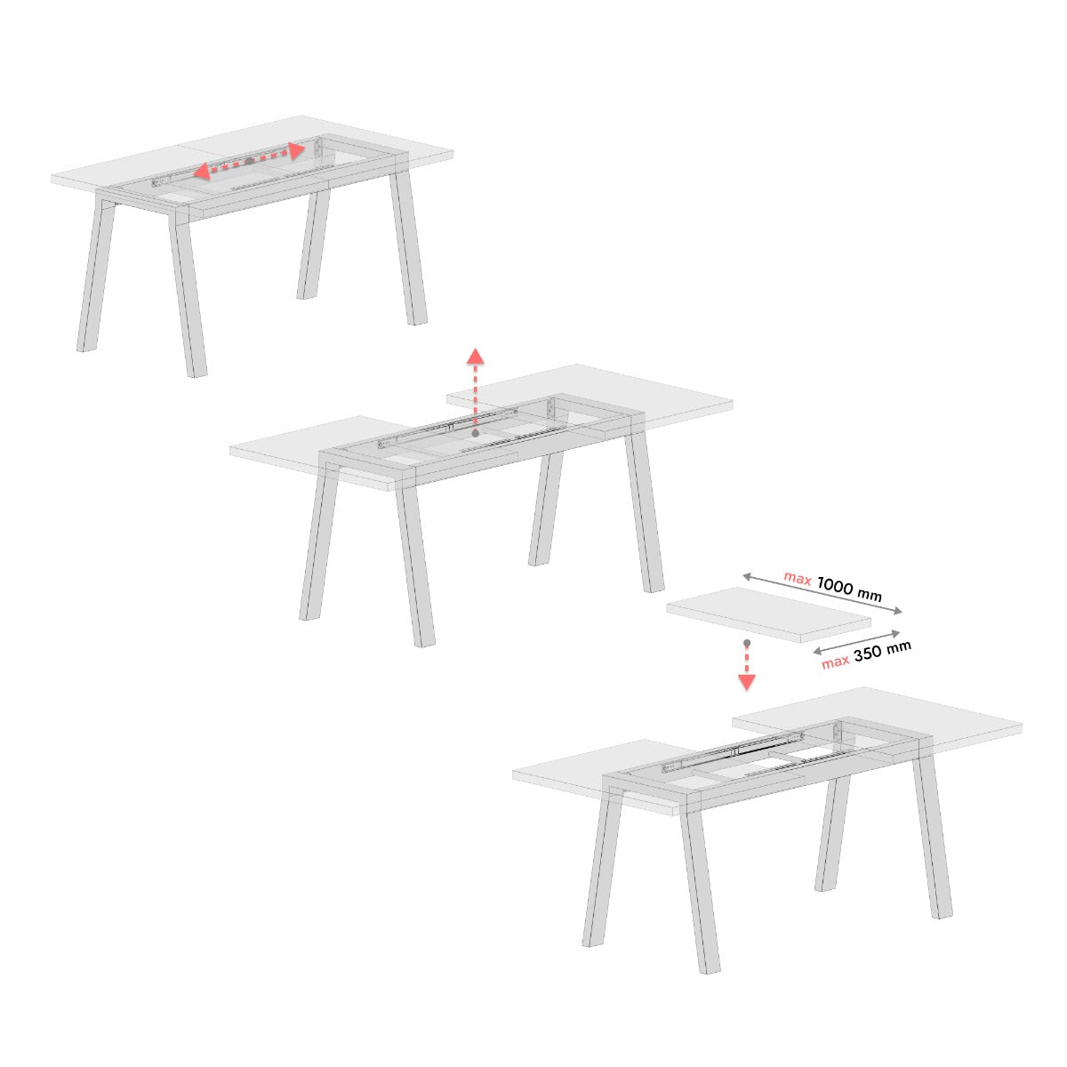Patas para mesa extensibles Thusia Split