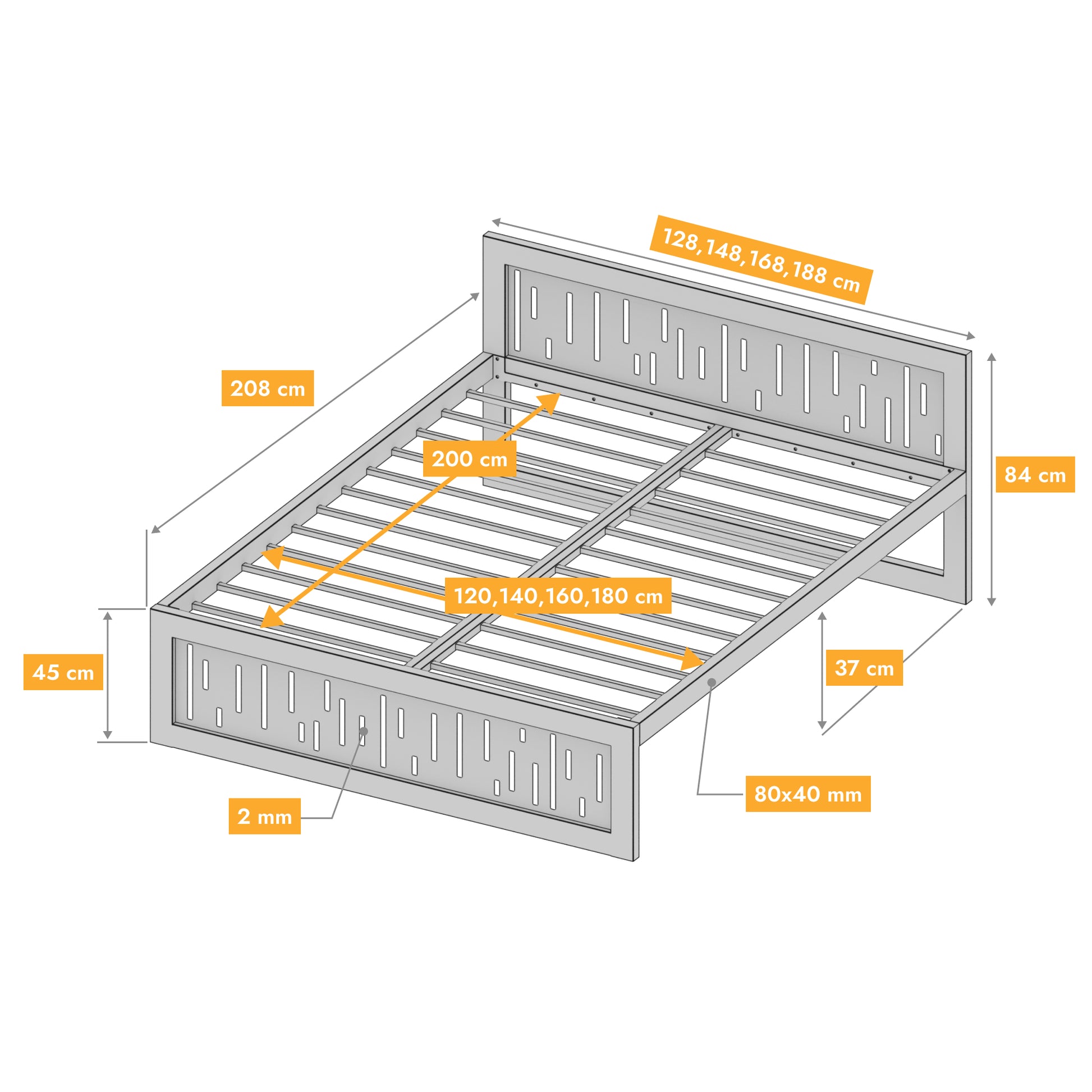 Cama metálica Ryka Perfor M5